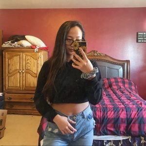 Black Cropped Hoodie!